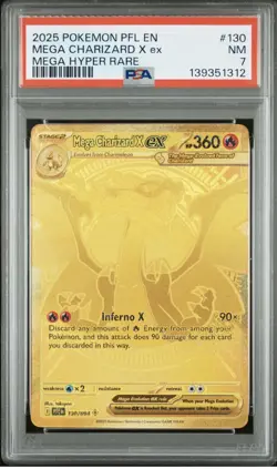 2025 POKEMON PFL EN-PHANTASMAL FLAMES MEGA HYPER RARE MEGA CHARIZARD X EX PSA 7 - Image 1