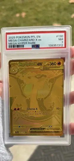 2025 POKEMON PFL EN-PHANTASMAL FLAMES MEGA HYPER RARE MEGA CHARIZARD X EX PSA 7 - Image 4