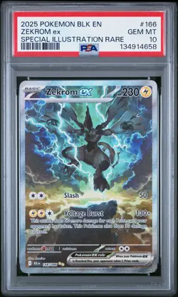 2025 POKEMON BLK EN-BLACK BOLT SPECIAL ILLUSTRATION RARE #166 ZEKROM EX PSA 10 - Image 1