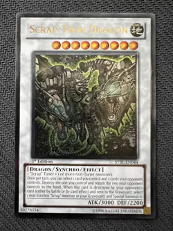 Yugioh Scrap Twin Dragon 1st Edition Ultimate Rare STBL-EN044 NM - Image 1