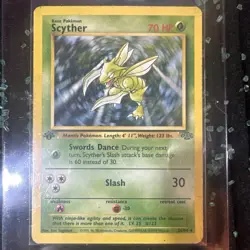 Scyther Holo First Edition 10/64 Card NH Jungle Set 1999 Pokemon TCG - Image 1