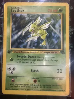 Scyther Holo First Edition 10/64 Card NH Jungle Set 1999 Pokemon TCG - Image 3
