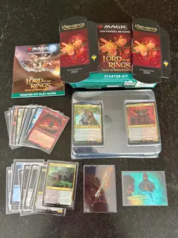 Magic the Gathering Lord of the Rings Starter Kit 2 Decks, Bonus Cards + Sleeves - Image 1