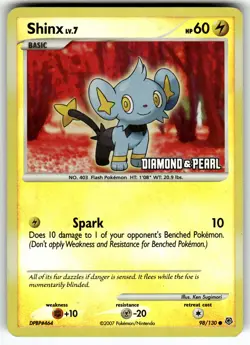 Shinx - 98/130 [Diamond & Pearl] 098/130 Burger King Promos LP Pokemon Card TCG - Image 1