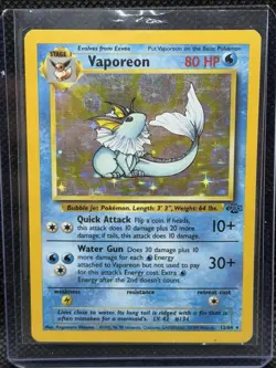 Pokemon TCG 1999 Vintage Vaporeon 12/64 Jungle Holo Rare Card - Image 1