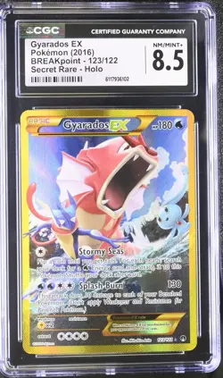 CGC 8.5 Gyarados EX 2016 BREAKpoint 123/122 Secret Rare Holo Pokemon Card - Image 1