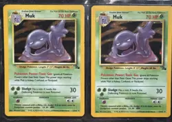 Muk Holo Fossil Edition 13/62 - 1999 Rare Pokemon TCG - 2 Card Lot - Image 1