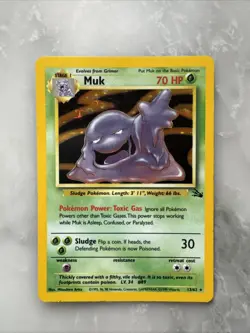Muk Holo Fossil Edition 13/62 - 1999 Rare Pokemon TCG - 2 Card Lot - Image 2
