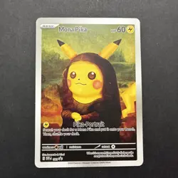 Mona Pika (Pikachu) Pokemon x Van Gogh Black Star Promo Custom Fan Art Card - Image 1