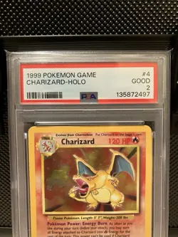 1999 POKEMON BASE SET UNLIMITED #4 CHARIZARD-HOLO PSA 2 - Image 3