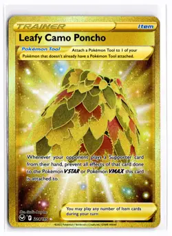 2022 TCG Pokemon #214 Leafy Camo Poncho 214/195 Secret Rare Holo Silver Tempest - Image 1