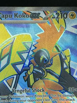2023 TCG Pokemon #222 Tapu Koko 222/182 Holo Full Art Paradox Rift - Image 3