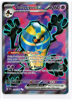 2023 TCG Pokemon #224 Cofagrigus ex 224/182 Holo Full Art Paradox Rift - Image 1