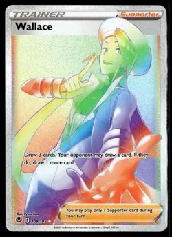 2022 TCG Pokemon #208 Wallace 208/195 Holo Full Art Secret Rare Silver Tempest - Image 1
