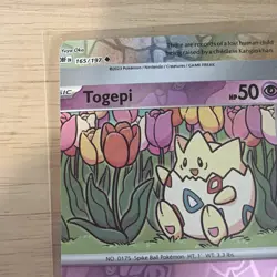 Pokemon TCG Misprint Error Miscut NFC Togepi Reverse Holo NM Obsidian Flames - Image 2