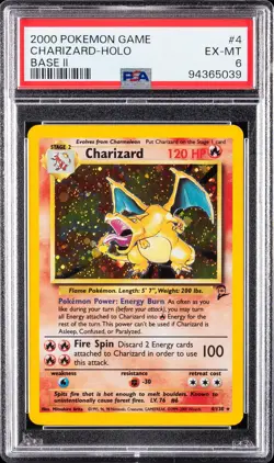 2000 POKEMON GAME BASE II #4 CHARIZARD-HOLO PSA 6 - Image 1