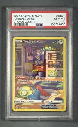 2023 POKEMON DUNSPARCE SWORD & SHIELD CROWN ZENITH #GG23 FULL ART PSA 10 - Image 1