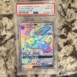 Pokemon Sylveon GX SV76/SV94 Shiny Holo Rare Hidden Fates 2019 PSA 10 English - Image 1