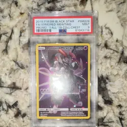 Pokemon Armored Mewtwo SM228 Full Art Promo Black Star Holo SM PSA 9 2019 - Image 1