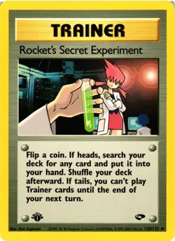 Pokemon TCG 1st Ed Rocket's Secret Experiment Trainer 120/132 Gym Challenge VLP - Image 1