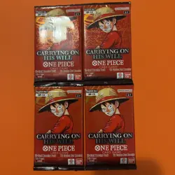 One Piece Tcg Carrying On His Will Op-13 English Seal 4 Packs - Image 1