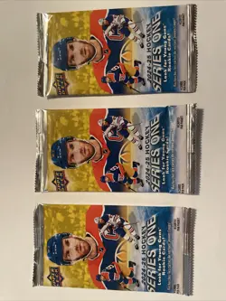 3 X 2024-25 Upper Deck Series 1 Hockey Gravity Feed Pack, 12 Cards Total - Image 1