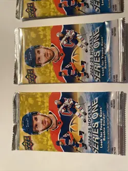 3 X 2024-25 Upper Deck Series 1 Hockey Gravity Feed Pack, 12 Cards Total - Image 2