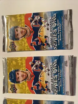 3 X 2024-25 Upper Deck Series 1 Hockey Gravity Feed Pack, 12 Cards Total - Image 3