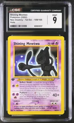 CGC 9 MINT Shining Mewtwo Neo Destiny 1st Edition 109/105 Holo Pokemon Card - Image 1