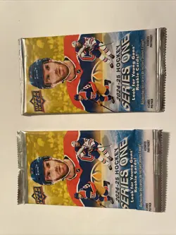 2 X 2024-25 Upper Deck Series 1 Hockey Gravity Feed Pack, 8 Cards Total - Image 1