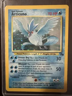 MP Fossil Articuno Holo Rare #2/62 Fossil Unlimited Pokemon TCG - Image 1