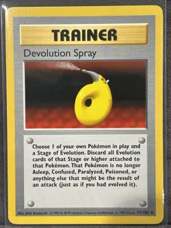 Pokemon TCG Devolution Spray Trainer Base Set Shadowless 72/102 NM Rare - Image 1
