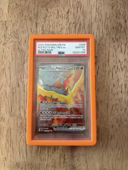 2025 POKEMON DRI EN-DESTINED RIVALS ULTRA RARE TEAM ROCKET'S MOLTRES EX PSA 10 - Image 1