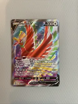 Pokemon TCG Ho-Oh v Full Art 187/195 SWSH12: Sword & Shield Silver Tempest Holo - Image 3