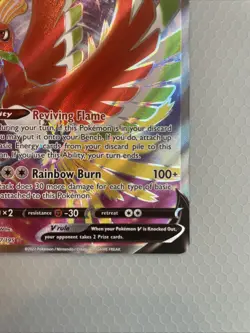 Pokemon TCG Ho-Oh v Full Art 187/195 SWSH12: Sword & Shield Silver Tempest Holo - Image 5