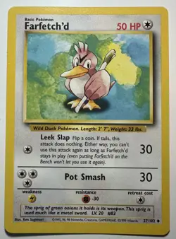 Farfetch'd - 27/102 - Uncommon - Pokemon TCG Unlimited Base Set WOTC 1999 NM - Image 1