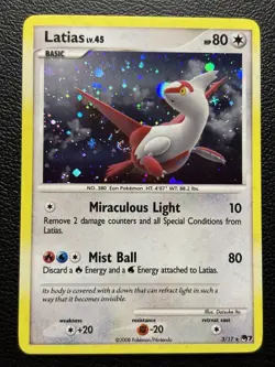 Pokemon Latias Lv.45 Rare Holo 3/17 POP 7 LP *FART SWIRL* - Image 1