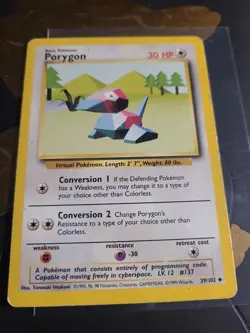 Pokemon TCG Porygon Base Set 39/102 Regular Uncommon MP - Image 1