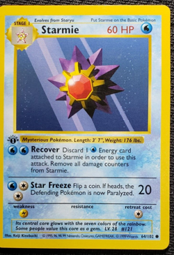 1999 Pokemon Base 1st Edition #64 Starmie Pokemon Gaming - Image 3