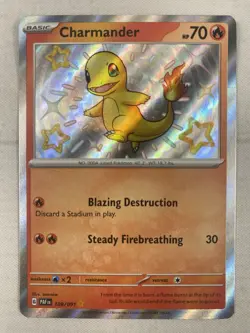 Charmander 109/091 Pokemon TCG Paldean Fates Holo Baby Shiny Holo Rare NM - Image 1