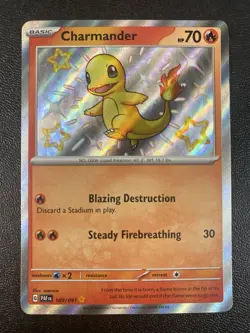 Charmander 109/091 Pokemon TCG Paldean Fates Holo Baby Shiny Holo Rare NM - Image 3
