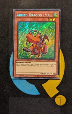 MZMU-EN063 Armed Dragon LV3 Chibi Art Secret Rare 1st Ed YuGiOh - Image 1