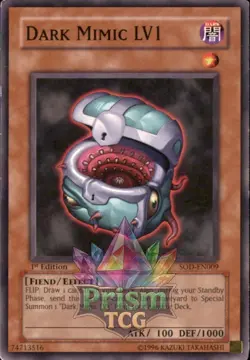 1st Ed Dark Mimic LV1 SOD-EN009 Yugioh - Image 1