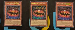 MZMU-EN001 Pumpking the King of Ghosts x3 Secret Rare 1st Edition YuGiOh Playset - Image 1