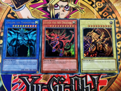 YUGIOH SET ORIGINAL EGYPTIAN GOD CARDS SLIFER RA OBELISK ULTRA RARE LIMITED - Image 1