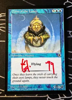 Signed Djinn of the Lamp Magic the Gathering art card Portal artist DiTerlizzi - Image 1