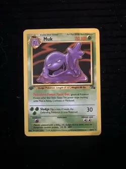First Edition Muk 28/62 Fossil Card Regular Pokemon Base OG - Image 1