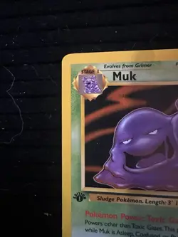 First Edition Muk 28/62 Fossil Card Regular Pokemon Base OG - Image 3
