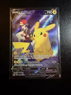 Pikachu V TG16/TG30 Swsh11: Lost Origin Trainer Gallery Holo Pokemon Card LP-NM - Image 1
