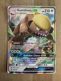 Gumshoos - 110/149 - Pokemon Sun & Moon Base Set Ultra Rare Card VLP - Image 1